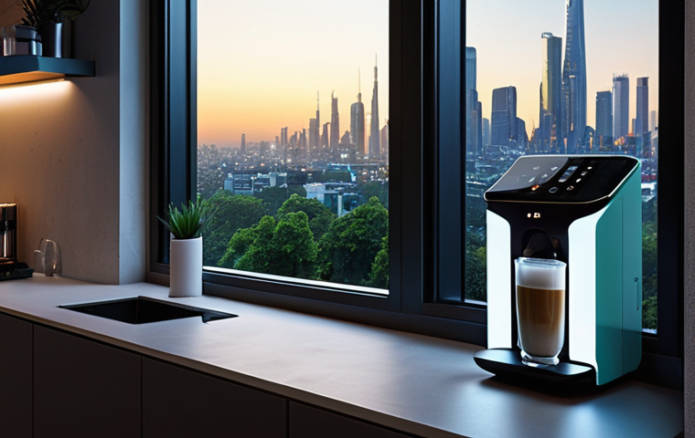 **Prompt 1: The Invisible Pulse of Connected Living**
    A futuristic, minimalist smart home interior at dawn, showcasing seamless electronic integration. A sleek, automated coffee machine brews coffee, while adaptive lighting casts a warm glow. Subtle holographic interfaces display daily information, and connected devices like smart speakers and security sensors are seamlessly integrated into the environment. A person interacts effortlessly with their surroundings, embodying the "invisible pulse" of technology. Outside the window, a glimpse of a connected, green city skyline with renewable energy elements reinforces the widespread impact. High detail, ambient lighting, digital art, ultra-wide angle, 8K, futuristic architecture, clean lines, serene atmosphere.