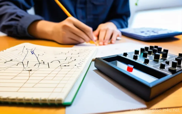 전자기술사 시험에서 자주 틀리는 문제 - **Fundamental Concept Struggle:**
    A young, determined electronics engineering student, approxima...