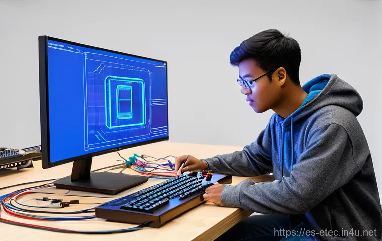 전자기술사 시험에서 자주 틀리는 문제 - **Unit Conversion and Real Component Frustration:**
    A focused female electronics engineer, in he...