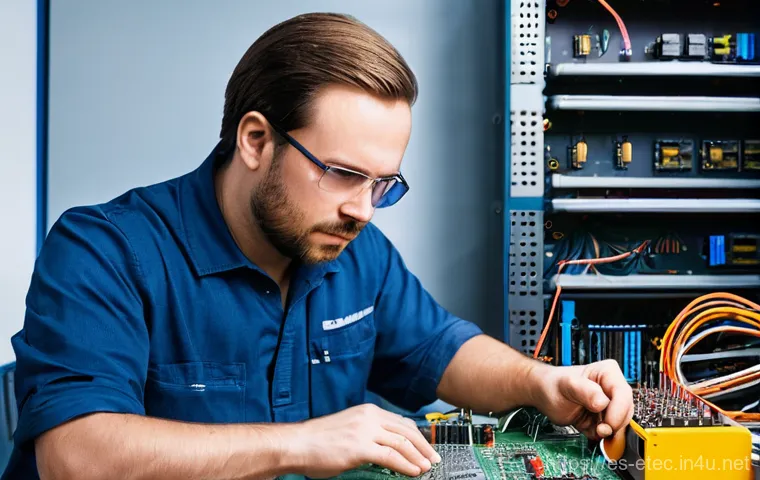 전자기술사와 전자공학 직무 이해 - **Prompt 1: The Diligent Electronic Technician at Work**
    A focused electronic technician, a man ...