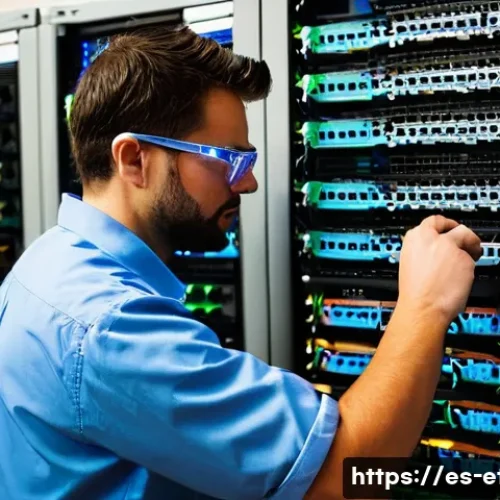 Home 21 전자기술사 취득 후 네트워크 활용법 - **Prompt 1: Skilled Network Technician at Work**
"A highly skilled electronics technician, appea...