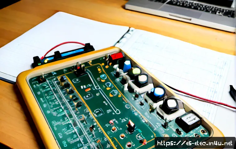 전자기술사와 관련된 전자회로 이론 학습법 - Photorealistic study scene in a bright Spanish home office: an adult electronics engineer methodical...